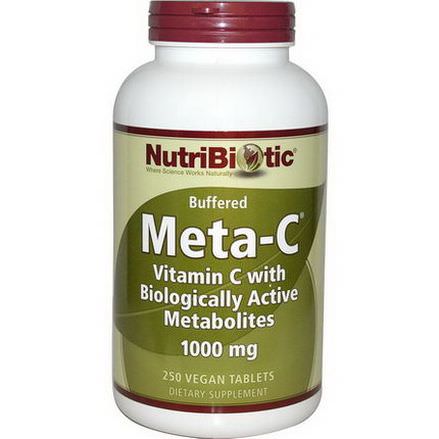 NutriBiotic, Meta-C, 1000mg, 250 Vegan Tablets
