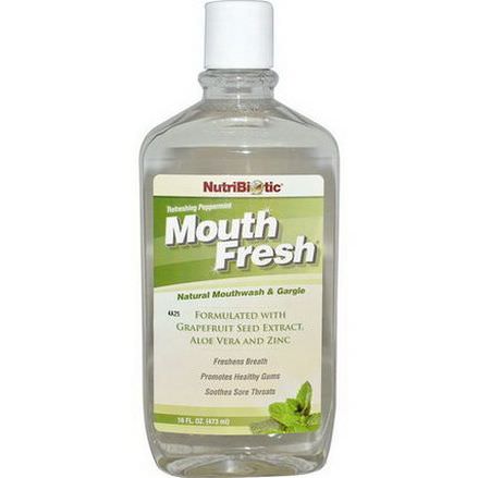 NutriBiotic, MouthFresh, Natural Mouthwash&Gargle, Refreshing Peppermint 473ml