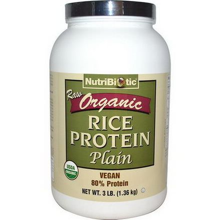 NutriBiotic, Raw Organic Rice Protein, Plain 1.36 kg