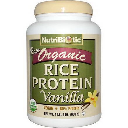 NutriBiotic, Raw Organic Rice Protein, Vanilla 600g