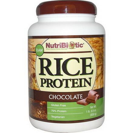 NutriBiotic, Raw Rice Protein, Chocolate 650g