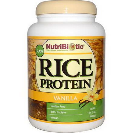 NutriBiotic, Raw Rice Protein, Vanilla 600g