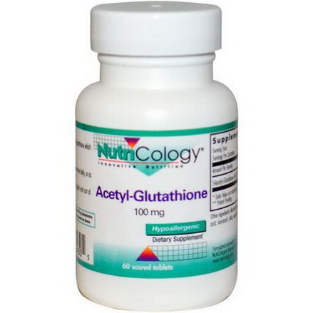Nutricology, Acetyl-Glutathione, 100mg, 60 Scored Tablets