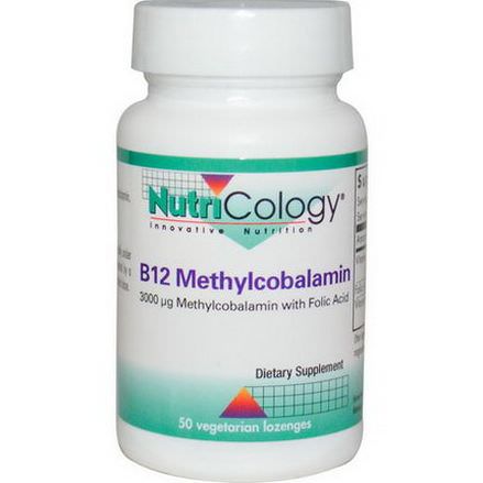 Nutricology, B12 Methylcobalamin, with Folic Acid, 50 Veggie Lozenges