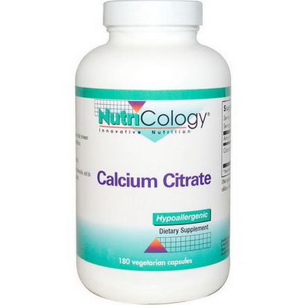 Nutricology, Calcium Citrate, 180 Veggie Caps