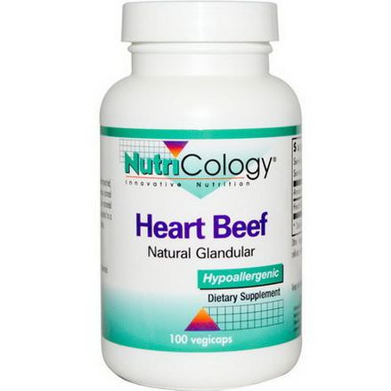 Nutricology, Heart Beef, Natural Glandular, 100 Veggie Caps