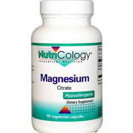 Nutricology, Magnesium, Citrate, 90 Veggie Caps