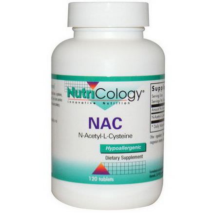 Nutricology, NAC, N-Acetyl-L-Cysteine, 120 Tablets