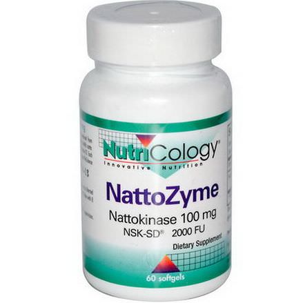 Nutricology, NattoZyme, Nattokinase, 100mg, 60 Softgels