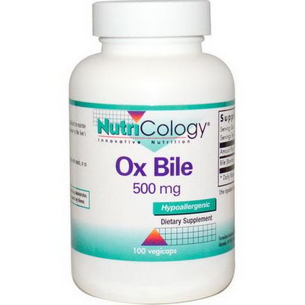 Nutricology, Ox Bile, 500mg, 100 Veggie Caps
