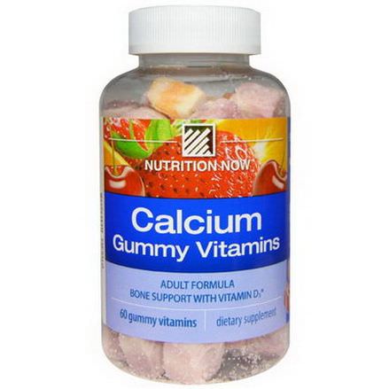 Nutrition Now, Calcium Gummy Vitamins, Adult Formula, Orange, Cherry&Strawberry, 60 Gummy Vitamins