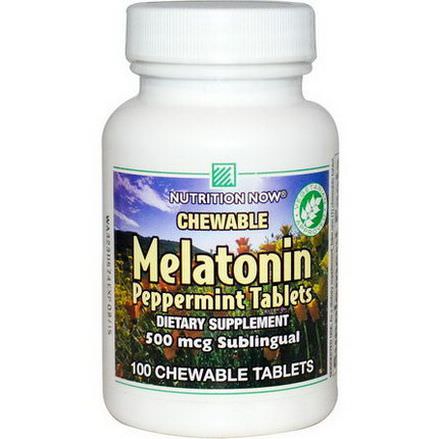 Nutrition Now, Melatonin, Peppermint Tablets, 100 Chewable Tablets