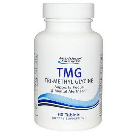 Nutritional Concepts, TMG, Tri-Methyl Glycine, 60 Tablets