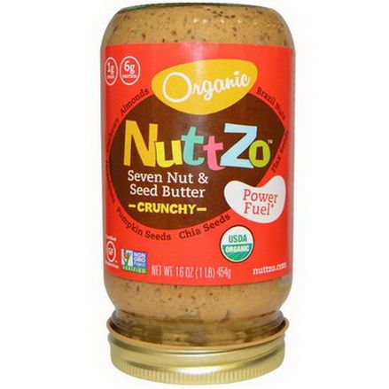 Nuttzo, Organic, Seven Nut&Seed Butter, Crunchy, Power Fuel 454g