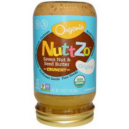 Nuttzo, Organic, Seven Nut&Seed Butter, Original, Crunchy 454g