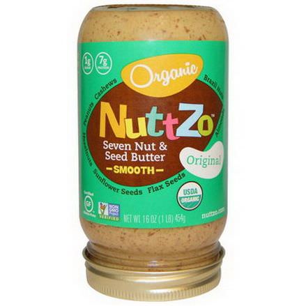 Nuttzo, Organic Seven Nut&Seed Butter, Smooth, Original 454g