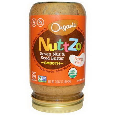 Nuttzo, Organic Seven Nut&Seed Butter, Smooth, Power Fuel 454g
