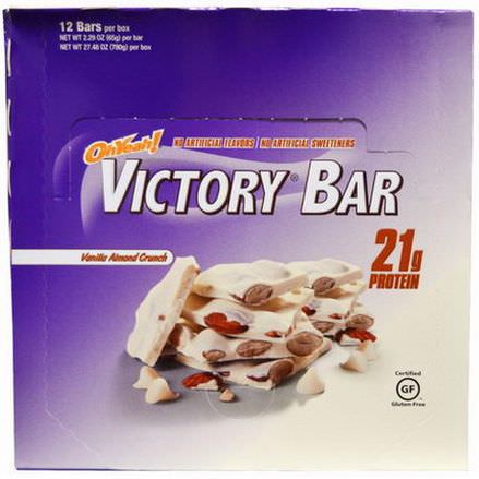 Oh Yeah, Victory Bar, Vanilla Almond Crunch, 12 Bars 65g Each