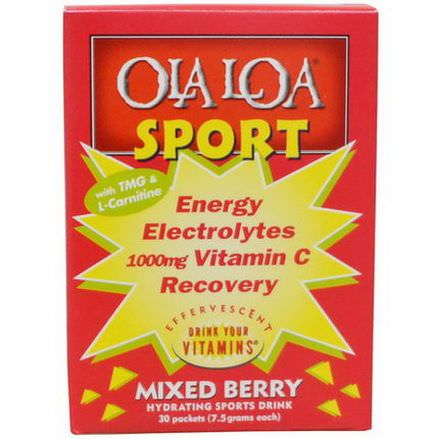 Ola Loa, Energy Electrolytes Vitamin C Recovery, Mixed Berry, 1000mg, 30 Packets 7.5g Each
