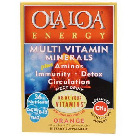 Ola Loa, Energy, Multi Vitamin, Orange, 30 Packets 7.2g Each
