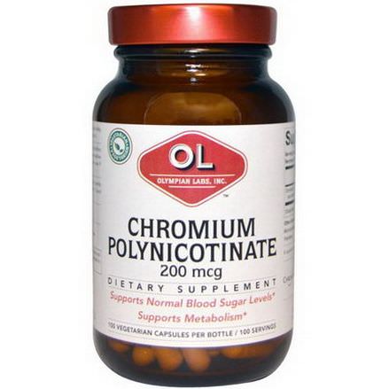 Olympian Labs Inc. Chromium Polynicotinate, 200mcg, 100 Veggie Caps