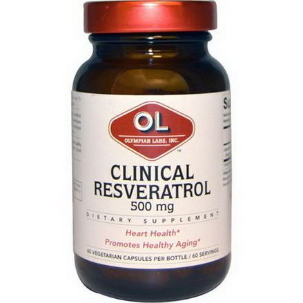 Olympian Labs Inc. Clinical Resveratrol, 500mg, 60 Veggie Caps