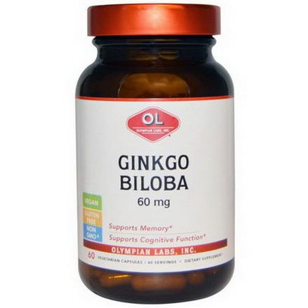 Olympian Labs Inc. Ginkgo Biloba, 60mg, 60 Veggie Caps