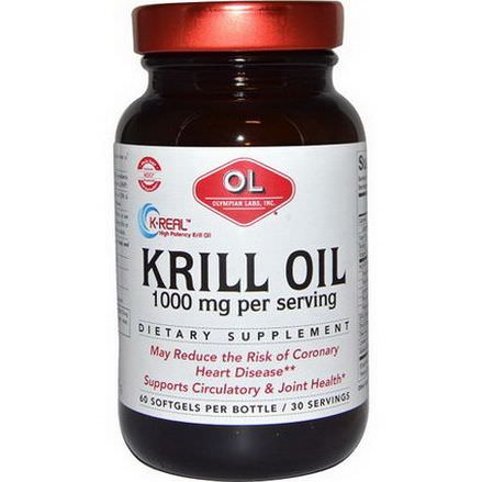 Olympian Labs Inc. Krill Oil, 1000mg, 60 Softgels