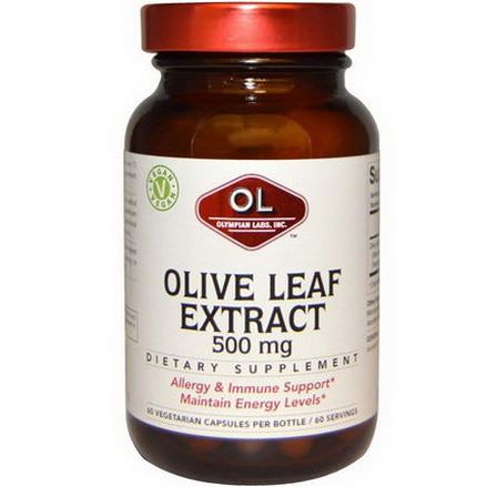 Olympian Labs Inc. Olive Leaf Extract, 500mg, 60 Veggie Caps