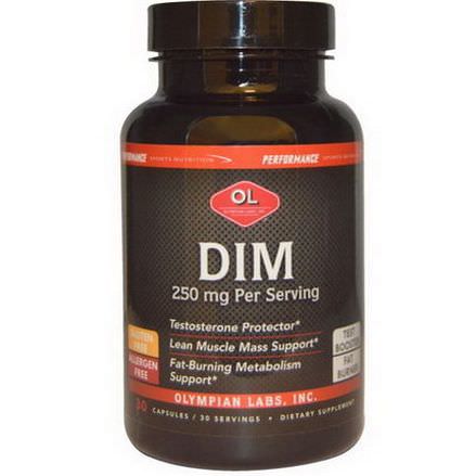Olympian Labs Inc. Performance Sports Nutrition, DIM, 250mg, 30 Capsules