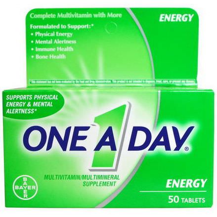 One-A-Day, Energy, Multivitamin/Multimineral Supplement, 50 Tablets