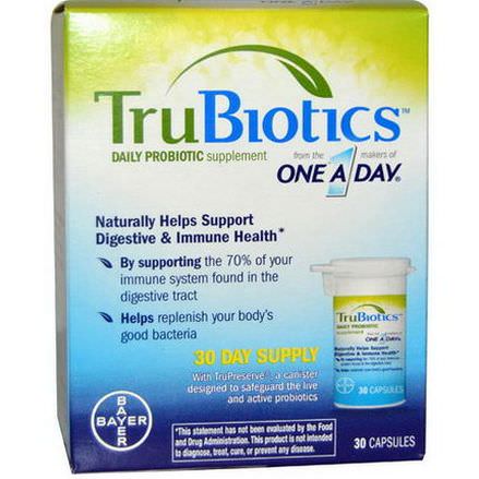 One-A-Day, TruBiotics, Daily Probiotic Supplement, 30 Capsules