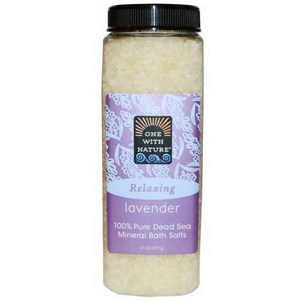 One with Nature, Dead Sea Mineral Bath Salts, Lavender 907g