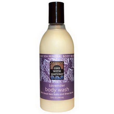 One with Nature, Lavender Body Wash with Dead Sea Salt and Shea Butter 350ml