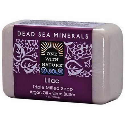 One with Nature, Triple Milled Soap Bar, Lilac 200g