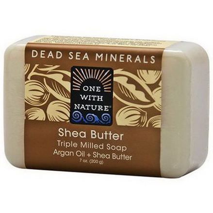 One with Nature, Triple Milled Soap Bar, Shea Butter 200g