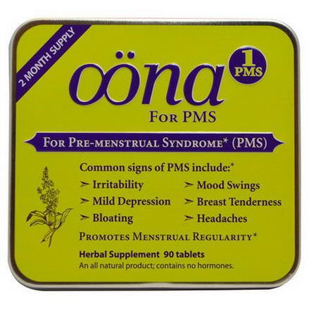 Oona, PMS1, For Pre-Menstural Syndrome, 90 Tablets