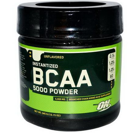 Optimum Nutrition, BCAA 5000 Powder, Instantized, Unflavored 345g