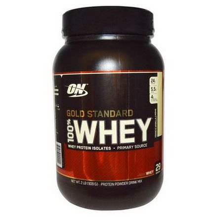 Optimum Nutrition, Gold Standard, 100% Whey, Protein Powder Drink Mix, French Vanilla Creme 909g
