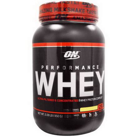 Optimum Nutrition, Performance Whey, Protein Powder Drink Mix, Vanilla Shake 950g