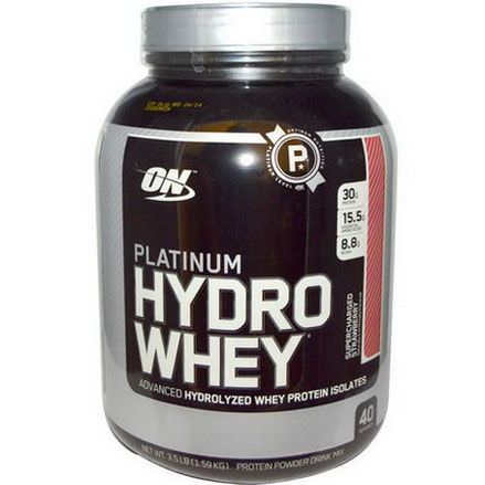 Optimum Nutrition, Platinum Hydrowhey, Supercharged Strawberry 1,59 kg