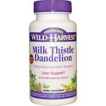 Oregon's Wild Harvest, Milk Thistle Dandelion, 90 Non-GMO Veggie Caps