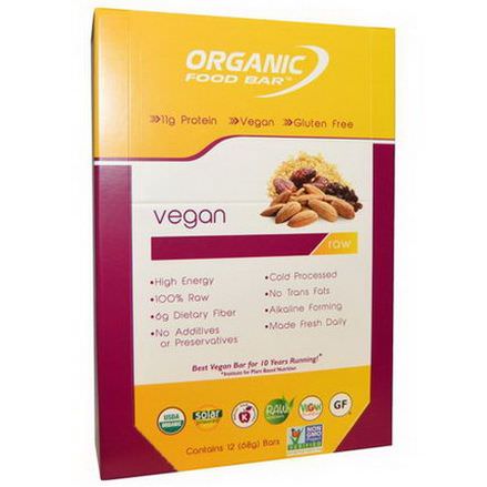 Organic Food Bar, Vegan Bars, 12 Bars 68g Each