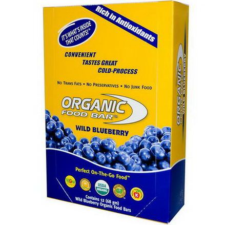 Organic Food Bar, Wild Blueberry, 12 Bars 68g Each