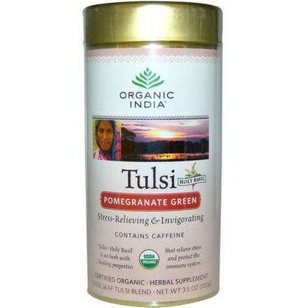 Organic India, Loose Leaf Tulsi Blend Tea, Pomegranate Green 100g