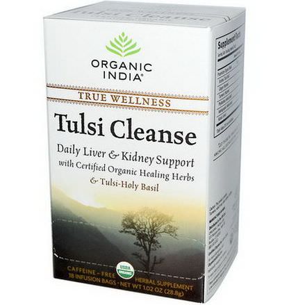Organic India, Tulsi Cleanse Tea, Caffeine-Free, 18 Infusion Bags 28.8g