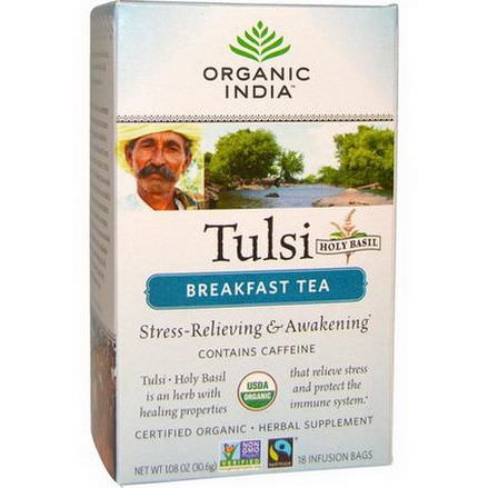 Organic India, Tulsi, Holy Basil, Breakfast Tea, 18 Infusion Bags 30.6g