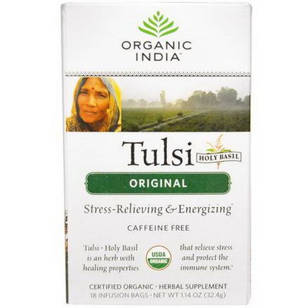 Organic India, Tulsi Holy Basil Tea, Original, Caffeine-Free, 18 Infusion Bags 32.4g