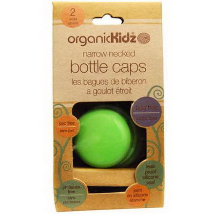Organic Kidz, Bottle Caps Narrow Necked, Green, 2 Units