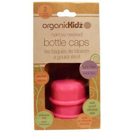 Organic Kidz, Bottle Caps Narrow Necked, Pink, 2 Units